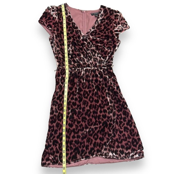 J Crew Velour Faux Wrap Animal Print Short Sleeve Dress Size 00 - Picture 10 of 10